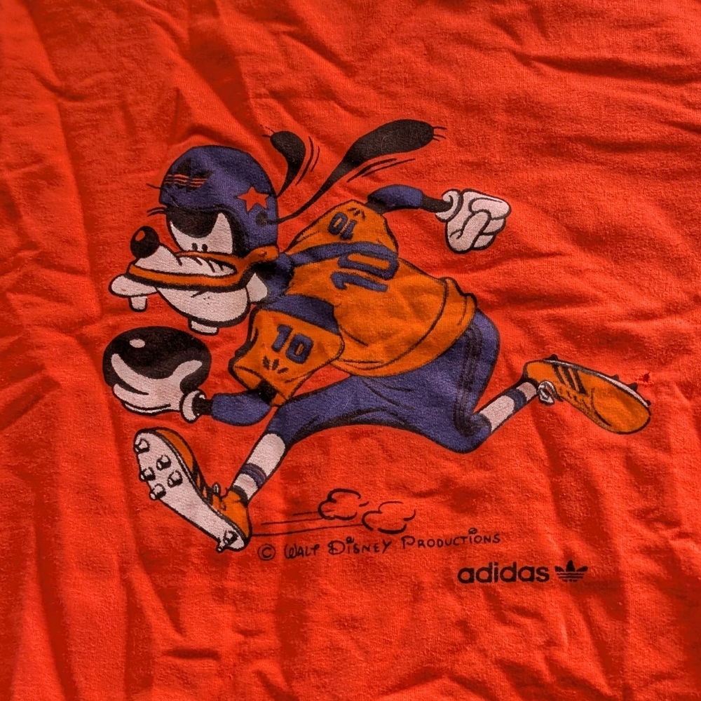 Vtg Adidas Disney Goofy Longsleeve Shirt 80s